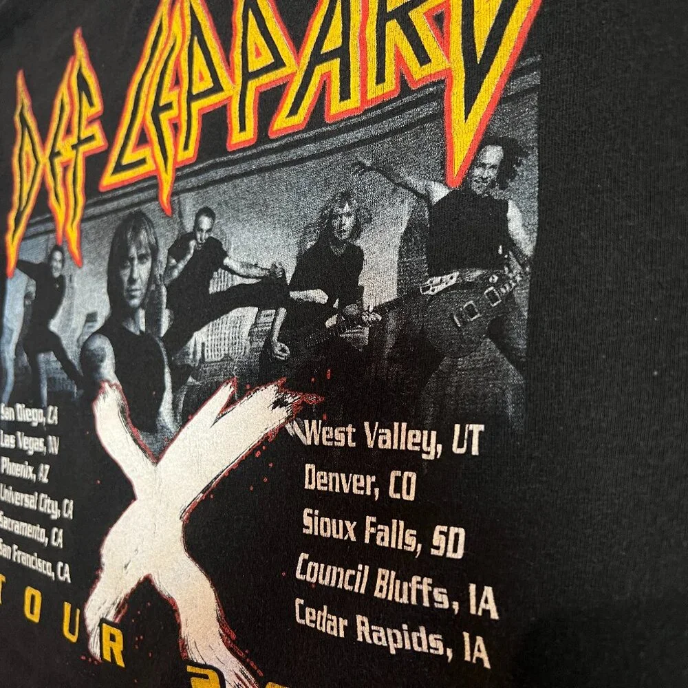 DEF LEPPARD 2002 X Ten Concert Tour Long Sleeve XLarge VINTAGE Black Graphic - Picture 9 of 12